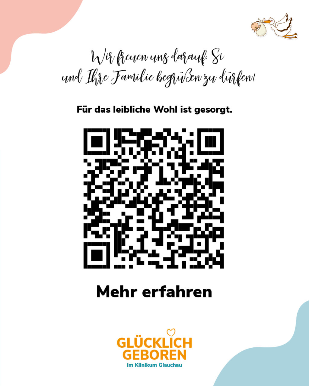 QR-Code für weitere Informationen zum Tag der offenen Kreißsaaltür im Klinikum Glauchau.